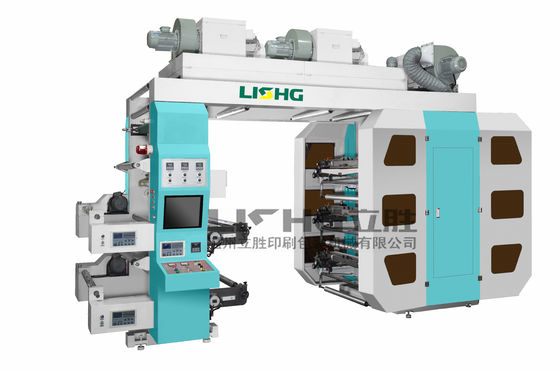 6color stapeltype wikkelt af Flexographic Drukmachine zich met Dubbel en het Dubbel windt opnieuw op leverancier